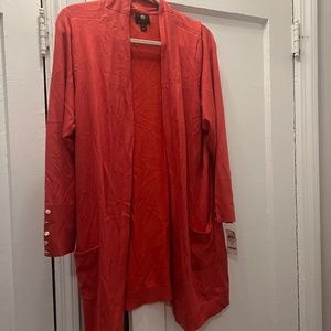 JM Collection Lightweight Open-Front Cardigan